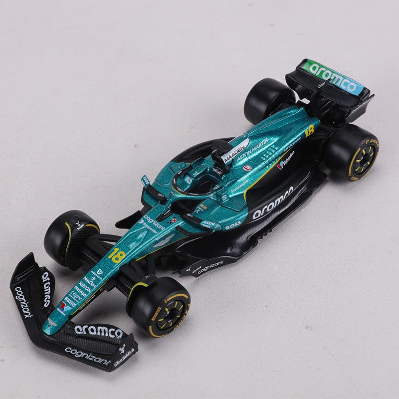 Burago 1:43 MR25 Aston Martin F1 Carro de Corrida Nº 18 Carro Modelo em Liga