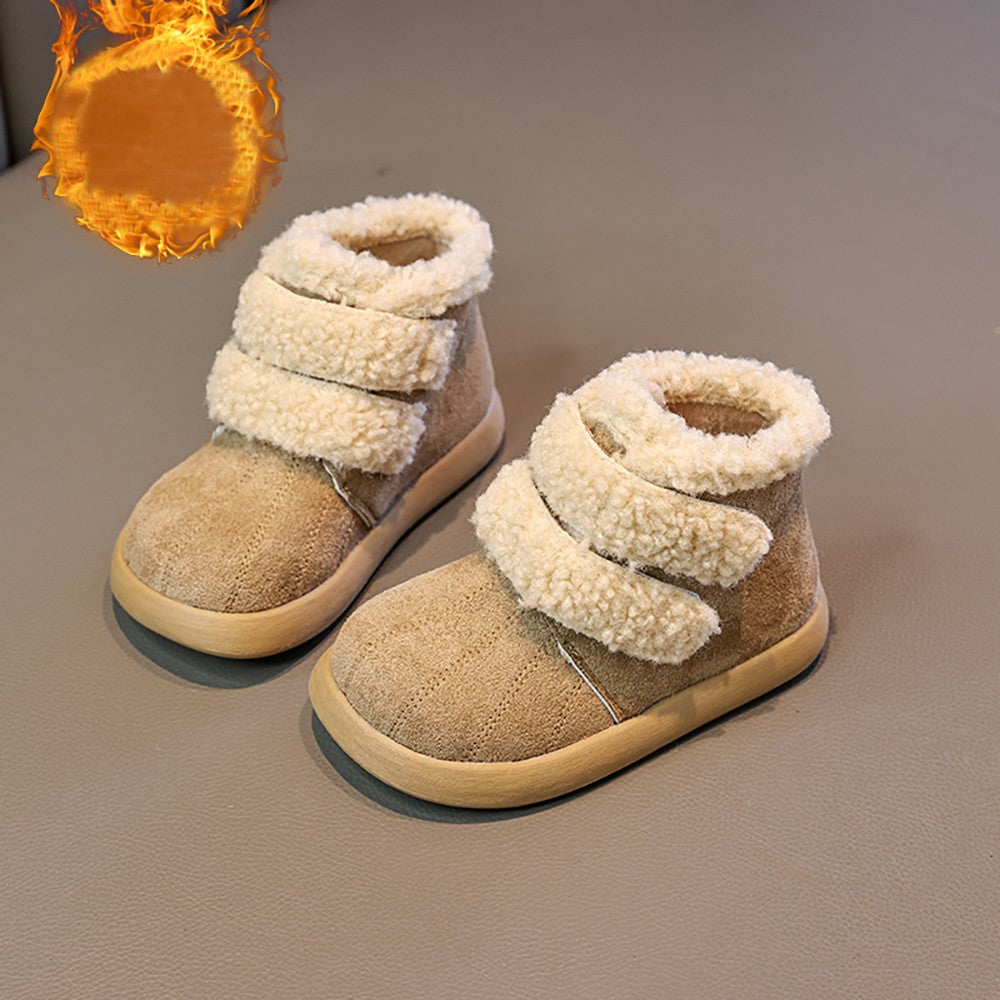 Thick Warm Plush Boots For Children 2025 New Designers Teenager Kid's Padded Boots Outdoor Hiking Boy's Girl's Snow Boots