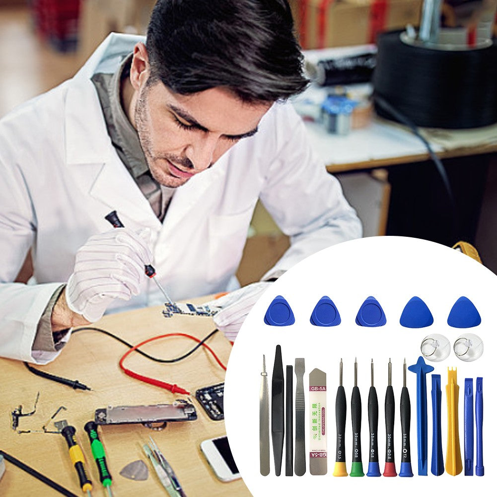 Conjunto de 22 Ferramentas para Reparo de Celulares, Chaves de Fenda, Kit de Manutenção para Abrir iPhone, iPad, Tablet, Laptop, Ferramentas Manuais para Desmontagem