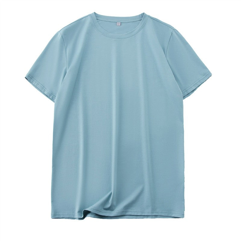 Men's Summer New Ice Silk Short-Sleeved T-Shirt Ice Cool Silk Smooth Men's Thin Top Loose Half-Sleeved Men's Body Shirt Pajamas