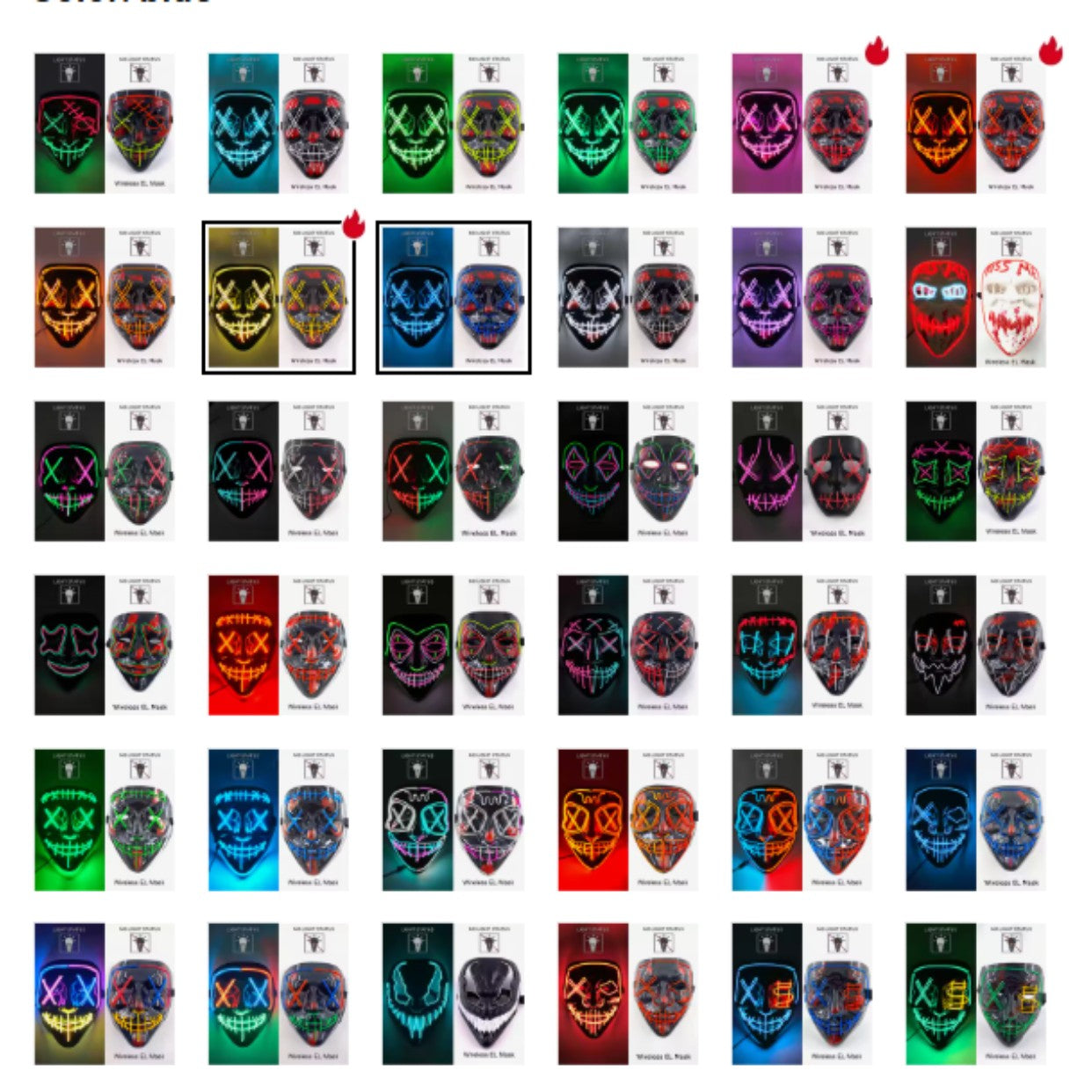 Wireless Neon LED Purge Mask Multi Glow Horror Face Cover Unisex Light Up Headgear For Halloween Masquerade Carnival Cosplay