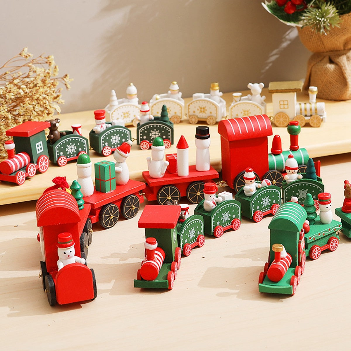 Wooden/Plastic Train Christmas Ornament Merry Christmas Decoration For Home 2025 Xmas Gifts Noel Natal Navidad New Year 2026