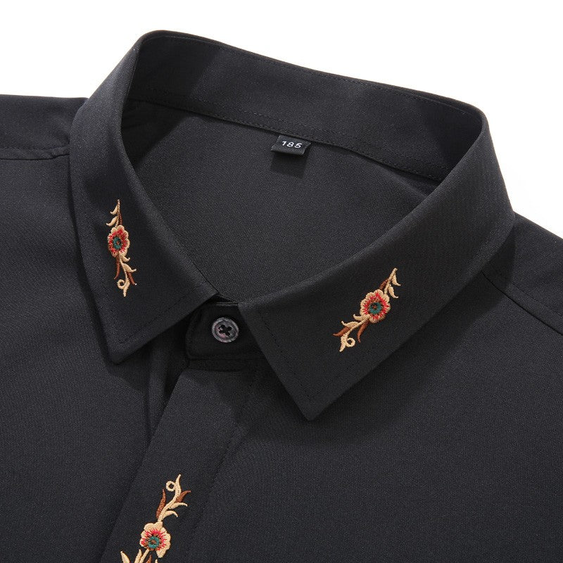 Men Shirt Denim Oversize Plus Size 6XL 7XL 8XL 10XL Oversize Fashion Casual Loose Golden Embroidery Loose Long Sleeve Soft Dress