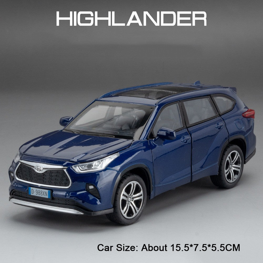 1:32 Scale Highlander GR86 Sports Car Model Toy Metal Diecast Pull Back Veículo em Miniatura Som Luz Modelos Coleção Presente Menino
