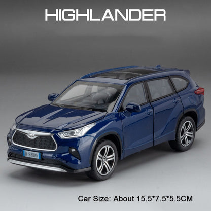 1:32 Scale Highlander GR86 Sports Car Model Toy Metal Diecast Pull Back Veículo em Miniatura Som Luz Modelos Coleção Presente Menino