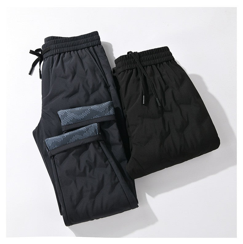 Mens Winter Pants New Thermal Trousers 90 White Duck Down Feather Warm Father Thickened Windproof Outdoor