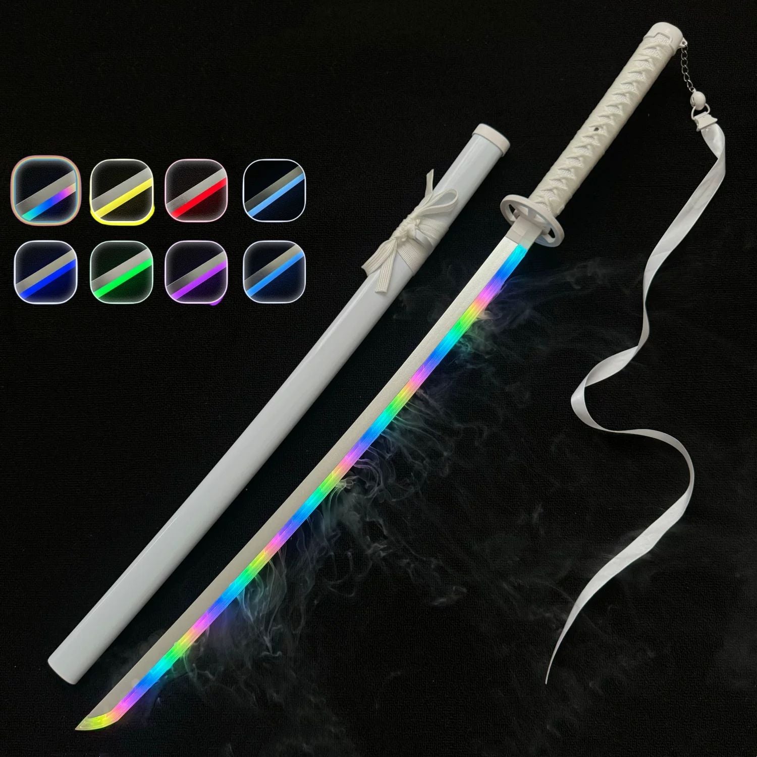 40inch Vapour Rukia Katana Glow Fog Sword Anime Bleach Cosplay Real Size Japanese Katana Original Samurai Led Lightsabre Gift