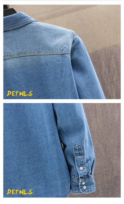 2025 Autumn New style high quality Denim shirts Men's fashion Casual Long Sleeve