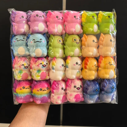 && 12/24PCS Kids Adult Mini Kawaii Newt Cute Squishy Stress Relief Squeeze Toy Slow Rising Toy Carnival Goodie Party Send Gift