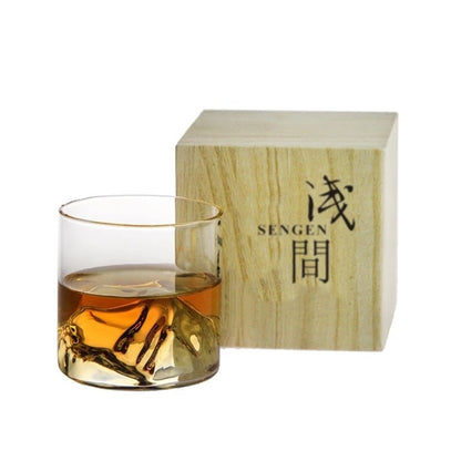 Copo de Uísque Japonês de Gelo para Uísque Puro Copos de Uísque de Montanha 3D Caixa de Presente de Madeira Taça de Conhaque Copo de Vodca Copo de Vinho