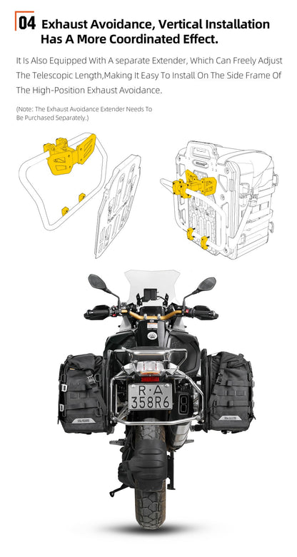 Rhinowalk Motorcycle Side Bag Quick Release Waterproof 35L Anti-Theft With Lock Hole For BMW R1300GS  R1250GS R1200GS S1000XR