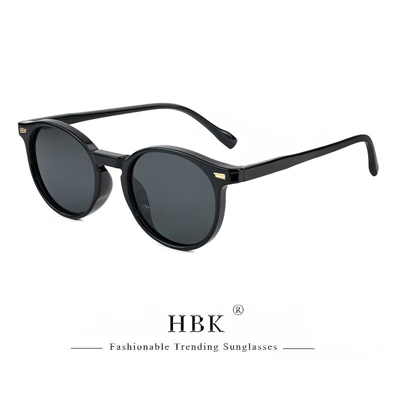 HBK Óculos De Sol Masculino Polarizado Redondo Armação TR90 Fashion Óculos De Sol Feminino Dirigir Esportes UV400 Lunette De Soleil Homme