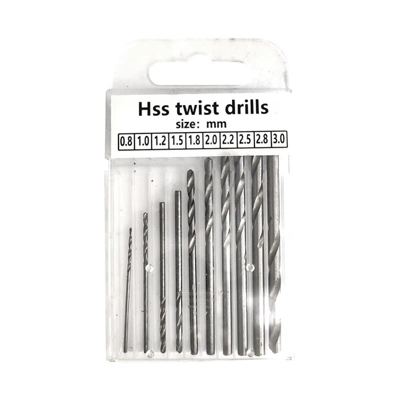Broca de torção manual semi-automática azul estendida de 0,5-3 mm, ferramenta de perfuração de placa de circuito de plástico âmbar, conjunto de brocas de torção