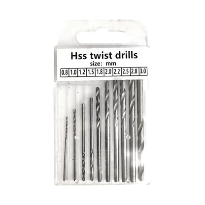 Broca de torção manual semi-automática azul estendida de 0,5-3 mm, ferramenta de perfuração de placa de circuito de plástico âmbar, conjunto de brocas de torção
