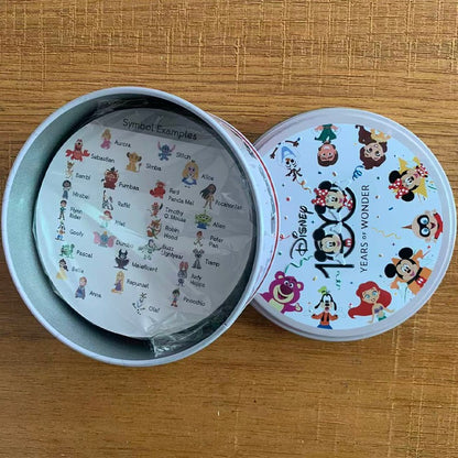Jogos de Tabuleiro Disney 100 ANOS de MAGIA PIXAR Stitch Caixa de Ferro Brinquedos Família Engraçado Férias Acampamento Esporte Amigo Presente de Natal