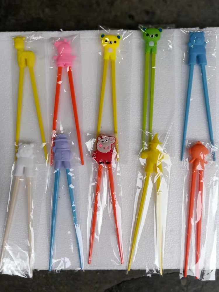Pauzinhos de Desenho Animado para Crianças, Pauzinhos de Silicone, Cores Sortidas, Presente para Crianças, Exercício de Estudo, 100 Pares