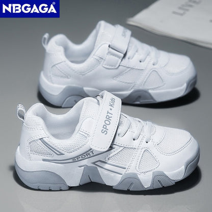 White Breathable Children Walking Shoes Summer Mesh Casual Sneaker for Kids Boys Outdoor Sport Tennis  Anti-Slip