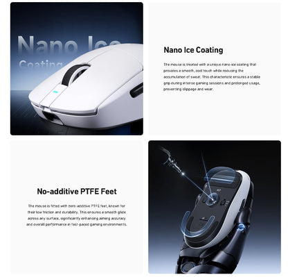 MCHOSE A7 Ultra Mouse Gamer Sem Fio Sensor de Alta Precisão Pixart3950 Design Leve Taxa de Polling de 8000Hz Chip Principal Realtek