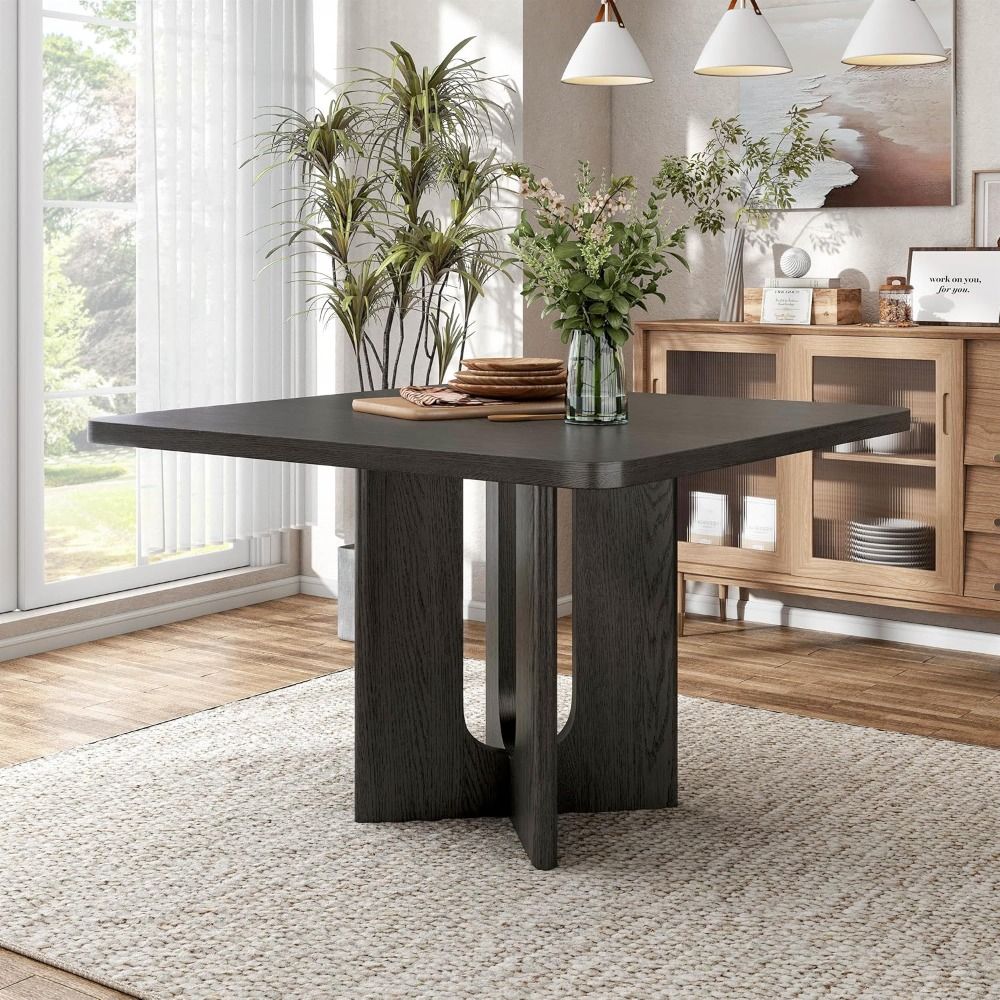 Selyra Modern Solid Wood Square Counter Height Dining Table, 54-inch, Seats 8, Easy Assembly