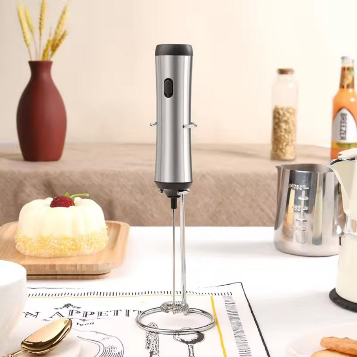 Kitchen Powerful Stirrer Milk Frother Handheld Foam Maker for Lattes Whisk Drink Mixer Coffee Electric Rechargable Egg Beater