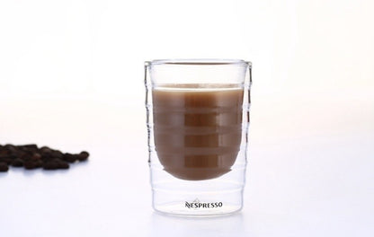 Xícara de Espresso Copo Térmico de Vidro para Chá Leite Bebidas Caneca de Vidro Sopro Artesanal com Parede Dupla Canecas para Whey Protein e Nespresso