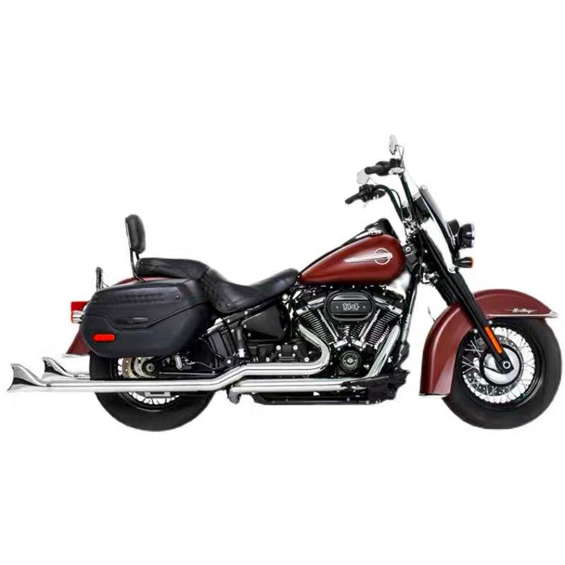 Motorcycle Fishtail Exhaust System Muffler Exhaust Pipe For Harley Softail Classic Heritage Deluxe Street Bob Silm 18-25