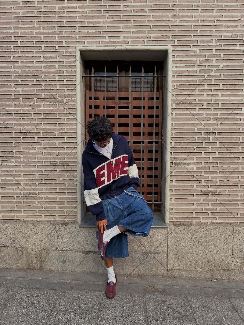 European American Hip-hop Letters Fashion Oversized Casual Double Zipper Cardigan Women Y2K Street Harajuku Loose Sweater Men