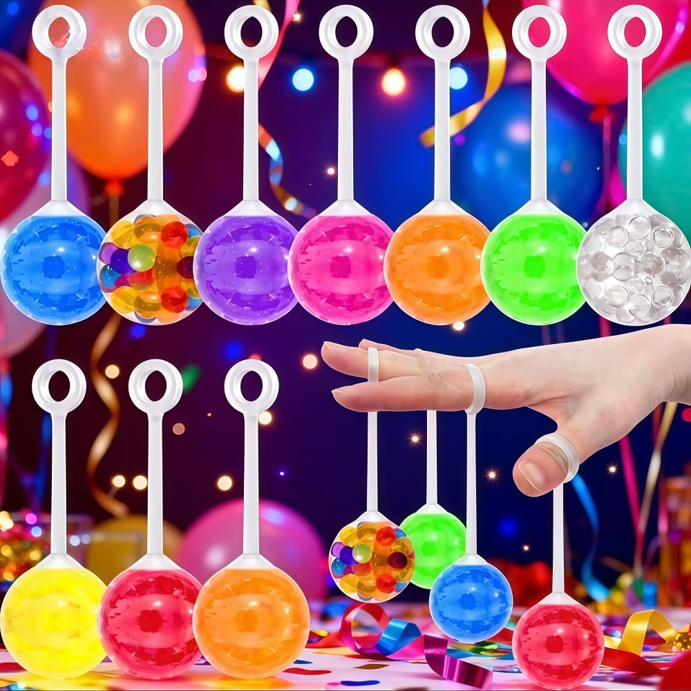 6-18Pcs Finger Water Bead Jumping Balls? Birthday Party Carnival Easter School Prizes Treasure Box Pinata Fillers Fun Gift Pack