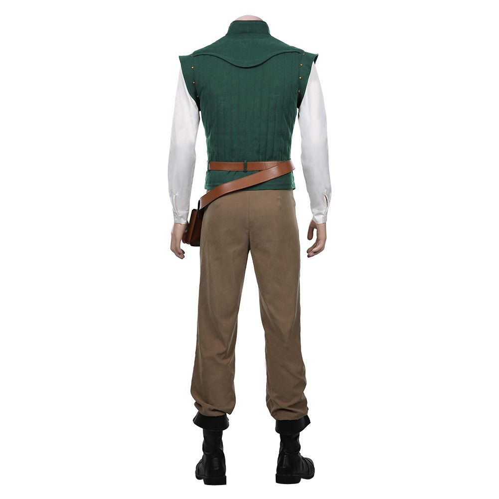 New prince role-playing rider fantasy costume adult dress uniform vest pants belt set green Halloween carnival costume