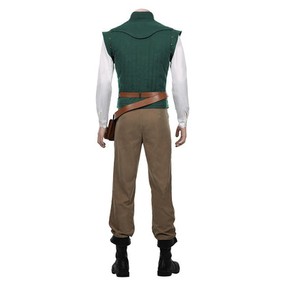 New prince role-playing rider fantasy costume adult dress uniform vest pants belt set green Halloween carnival costume