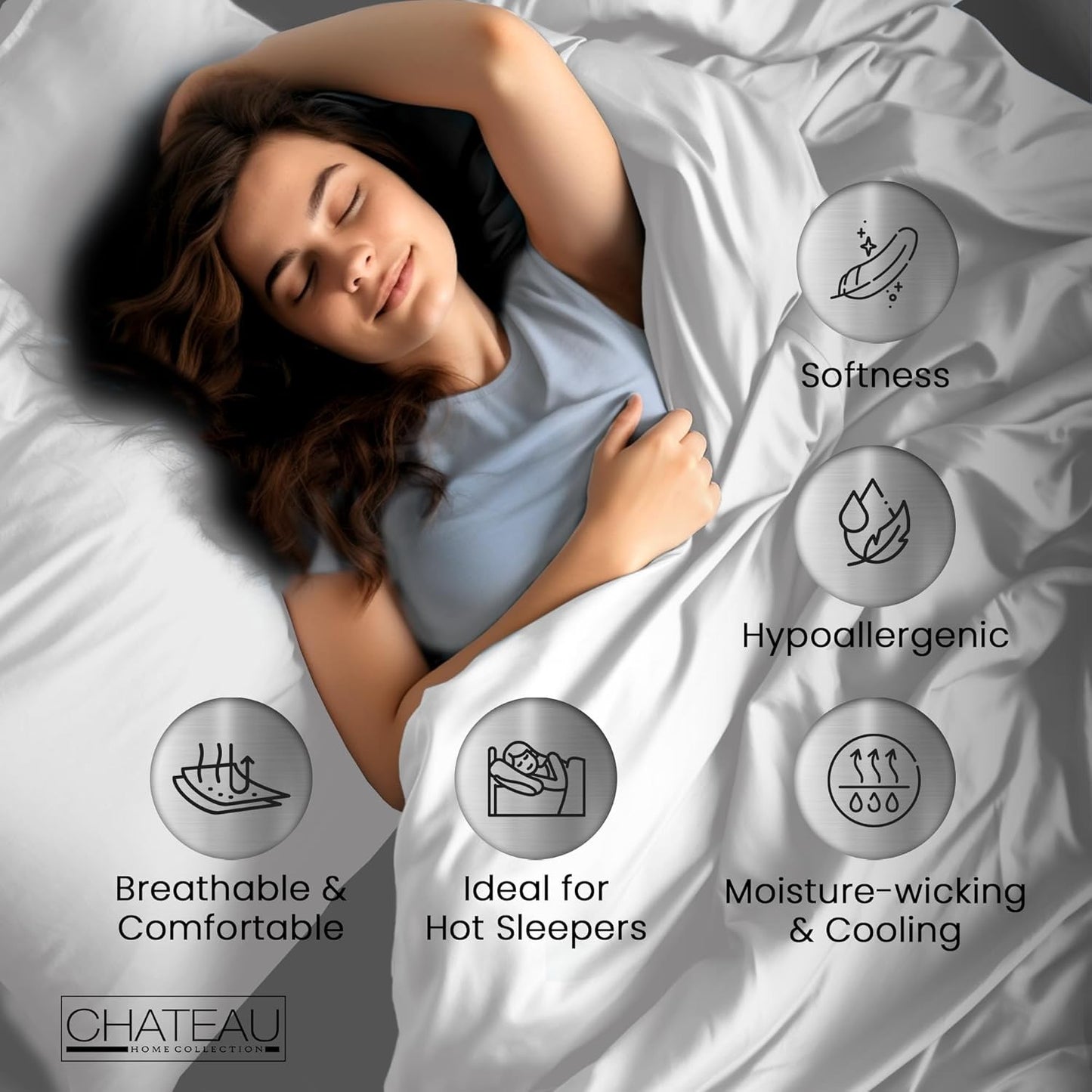 100% Tencel King Sheet Set, Soft Breathable 300 Thread Count, Cooling Moisture-Wicking Sheets for Deep Mattresses