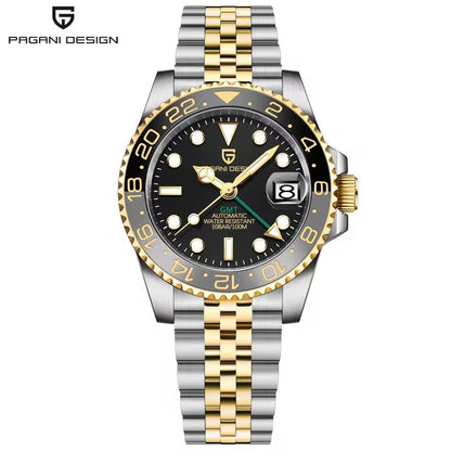PAGANI DESIGN V3 Versão Relógios GMT Masculino Luxo Safira Relógio Automático Mecânico 40MM Aço Inoxidável À Prova D' Água