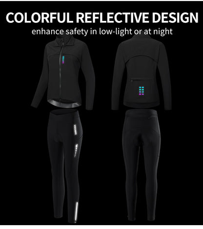 WOSAWE Women Windproof Waterproof Reflective Cycling Jacket MTB Bicycle Long Sleeve Windbreaker Sleeveless Vest Bike Coat