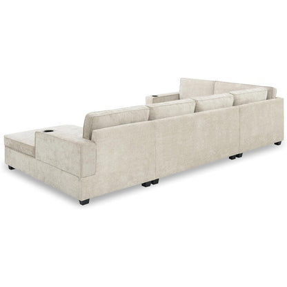 119" U Shaped Sectional Sofa, 6 Seat Chenille Corner Couch Set, for Living Room, Apartment, Beige
