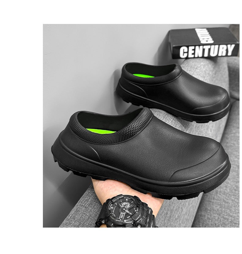 Chef shoes four seasons soft sole anti-slip oil-proof waterproof kitchen work shoes men's sandals garden shoes outdoor slippers