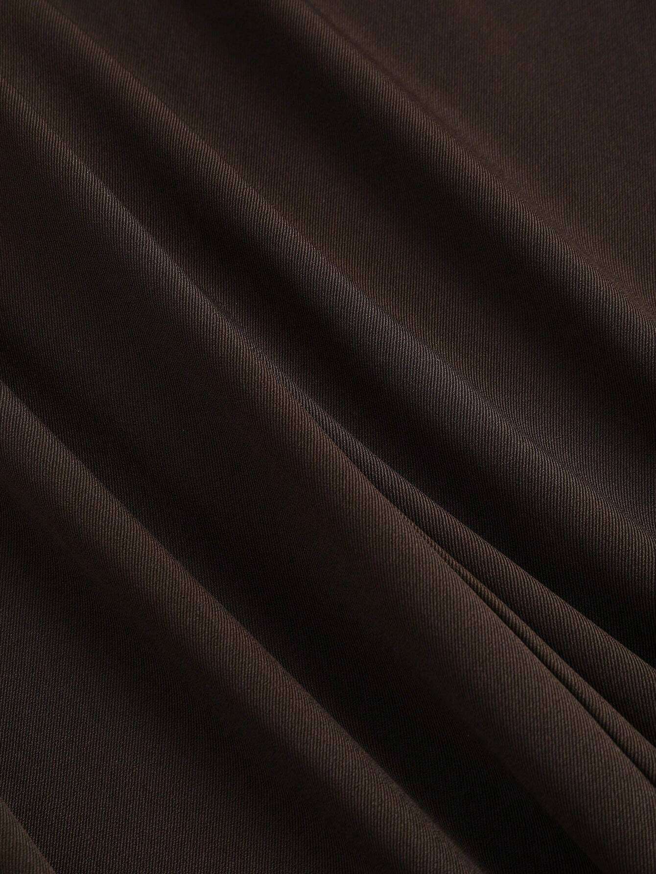 Women's Elegant Jacquard Pleating Wide-Leg Pants Office/Commuting Solid Color Loose Casual Suit Pants, Autumn/Winter