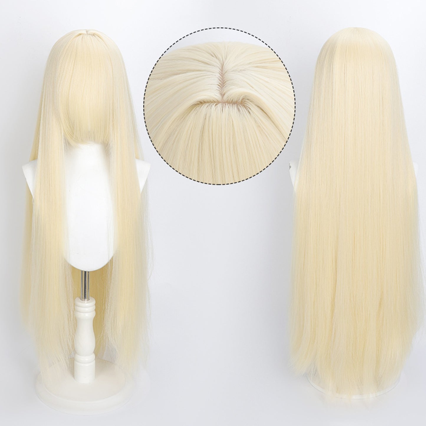 Peruca Colorida de 100cm Longa Lisa Cosplay Anime Fantasia Festa Perucas Sintéticas Resistentes ao Calor