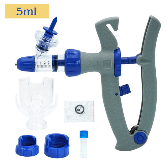 Seringa Veterinária Automática Contínua 1/2/5/10Ml Injetor de Vacina Ajustável para Animais Acessórios de Injeção para Gado Ovinos Bovinos
