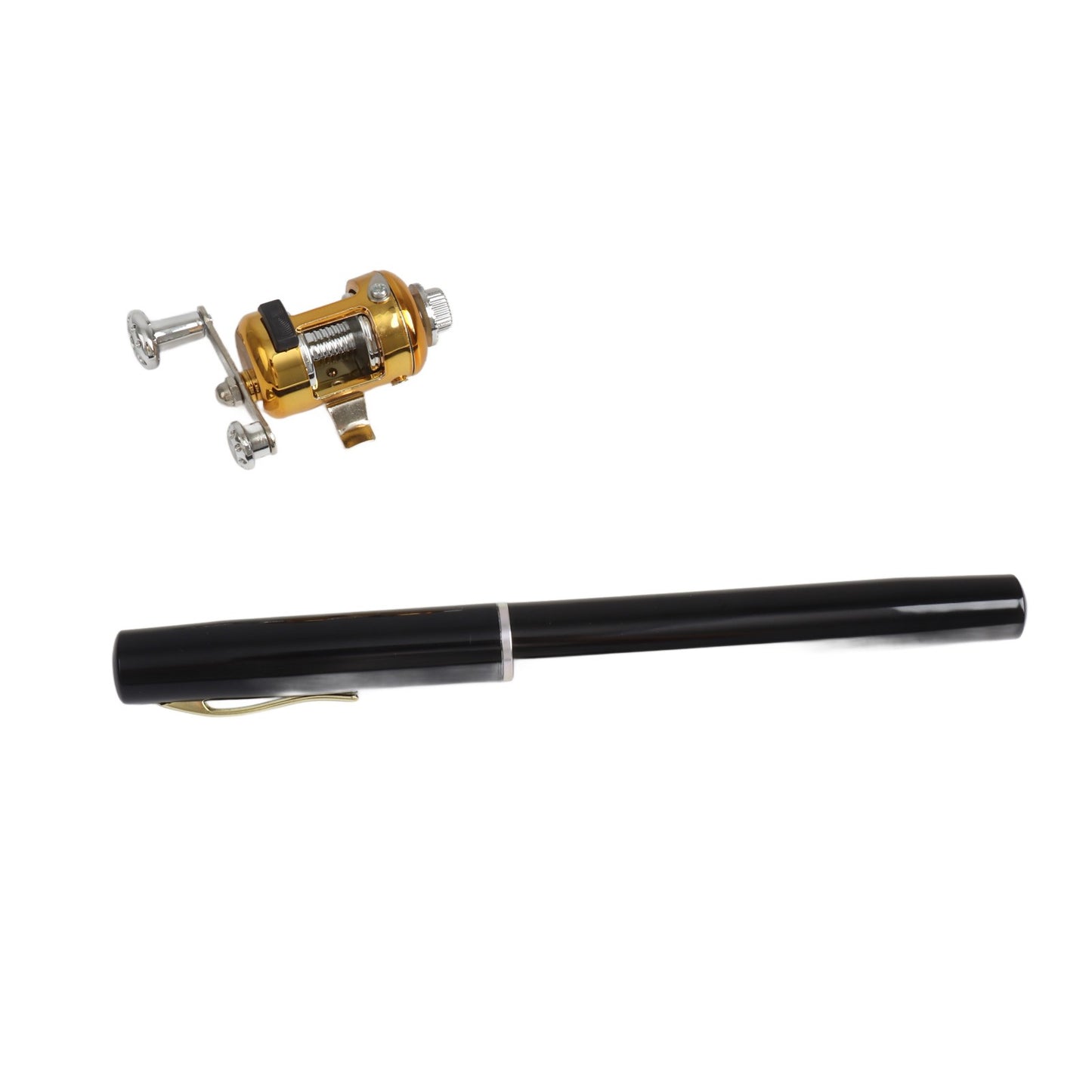Conjunto de Vara e Carretilha de Pesca Combo Telescópico Portátil Vara de Pesca Tipo Caneta + Carretilha de Liga de Alumínio Linha de Pesca Iscas Artificiais Macias Ba