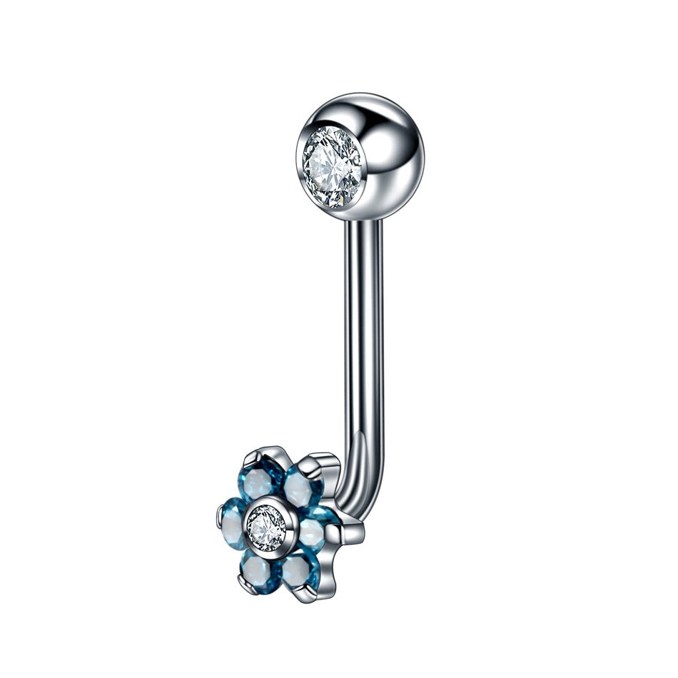 1PC Titânio Christina Vertical Hood Piercings Anéis de Lábio Flor Opala Sexy Piercings de Lábio Joias de Piercing de Sobrancelha VCH