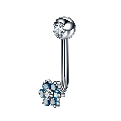1PC Titânio Christina Vertical Hood Piercings Anéis de Lábio Flor Opala Sexy Piercings de Lábio Joias de Piercing de Sobrancelha VCH