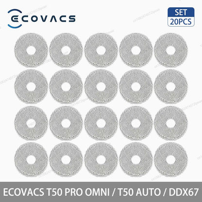 Acessórios para Aspirador Robô ECOVACS T50 PRO OMNI / T50 AUTO / DDX67 Escova Principal Escova Lateral Filtro Hepa Pano de Limpeza Saco de Pó Peças
