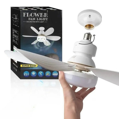 LED 30W Ceiling Fan Light E27 with Remote Control for Dimming, Suitable for Living Room, Study, Household Use, 85-265V