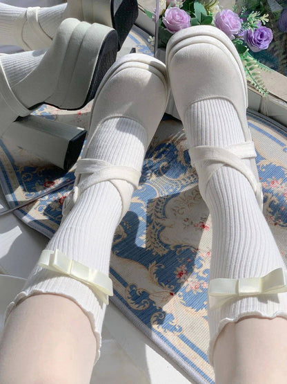 Luxury Shoes Fashion Designer Platform Women Mary Jane Shoes Cross Strap Thick Heel Shoes Ladies College Style Dress Pumps Shoe