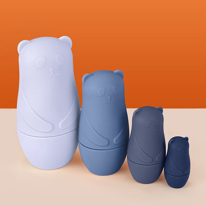 Brinquedo de empilhamento de silicone Matryoshka bonecas russas para bebês brinquedos de boneca dentro de boneca de empilhamento de silicone para interação
