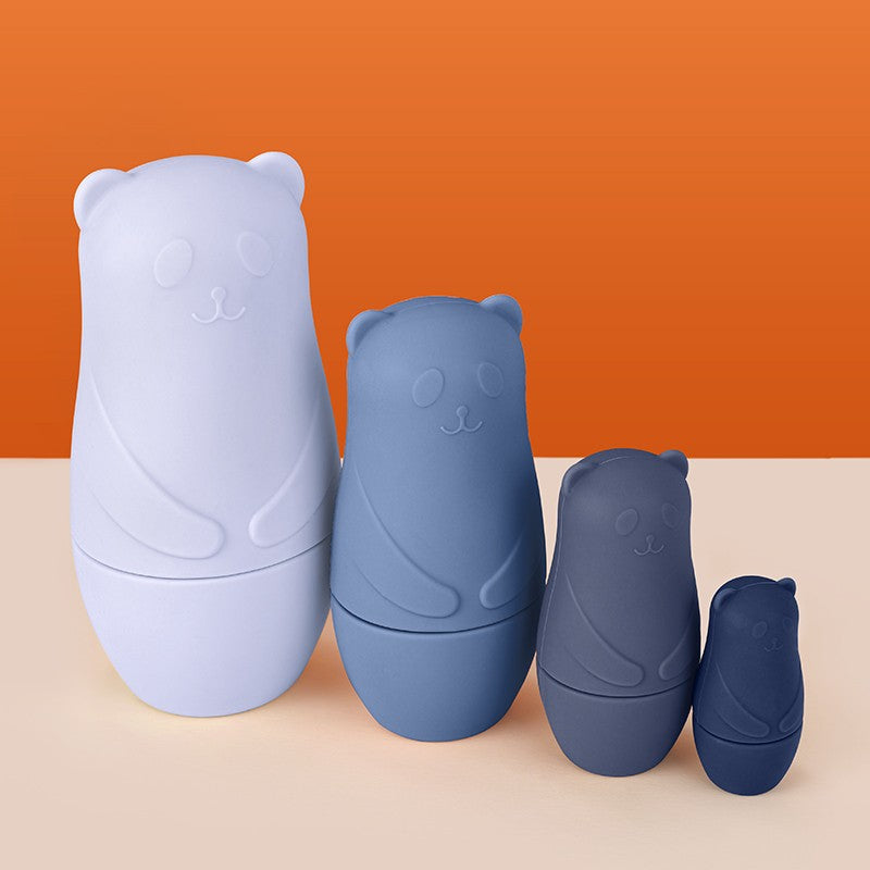 Brinquedo de empilhamento de silicone Matryoshka bonecas russas para bebês brinquedos de boneca dentro de boneca de empilhamento de silicone para interação