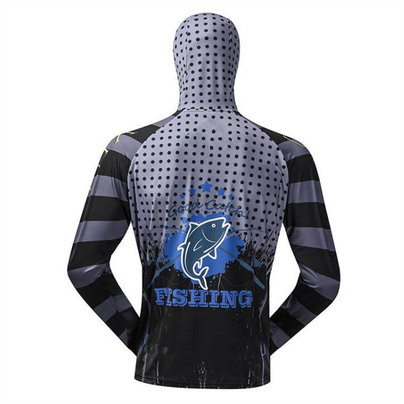 Moletom Profissional de Pesca com Máscara Anti-UV Protetor Solar Roupas de Proteção Solar Camisa de Pesca Respirável Secagem Rápida Camisa de Pesca