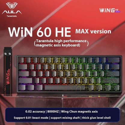 Teclados Win60 Win68 Aula com Teclas Magnéticas 8K, Teclado Mecânico para Jogos, Teclado com Fio para Esports com Luz RGB e Hot-Swap para PC Gamer (Presente)