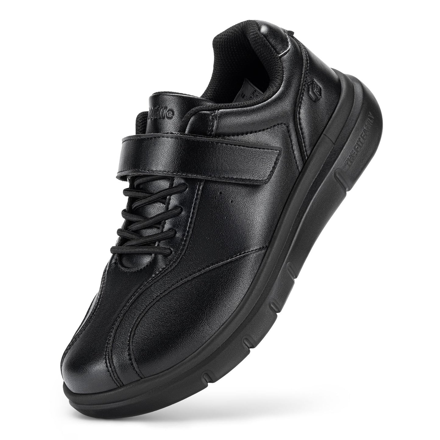 Fittington Diabetic Shoes For Men Extra Wide Width Velcro Walking Shoes Water-Repellent Slip On Leather Sneakers For Diabetic S