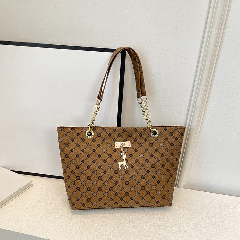 2024 Autumn and Winter New Presbyopic Handbag Shoulder Bag Large Capacity Tote Bag Women's Bag